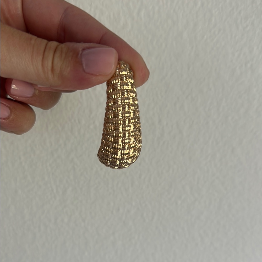 Anthropologie Gold Textured Earrings